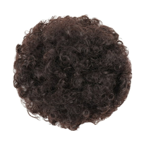 Vogacara Moño de cola de caballo con cordón Afro Puff para cualquier ocasión Clip de cola de caballo Afro sintético de amplia aplicación Cuidado del cabello Marrón Negro