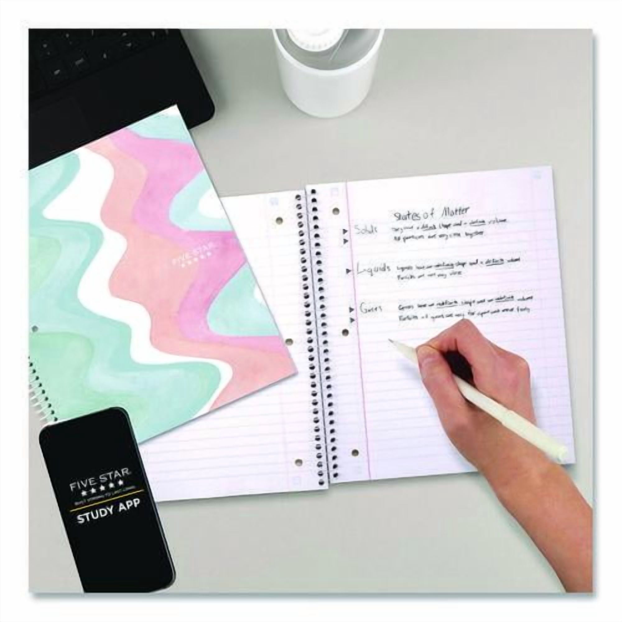 Brushy Moves Spiral Notebook, 1-Subject, Medium/College Rule, Assorted Cover Colors, (80) 11 x 8.5 S | Bundle of 10