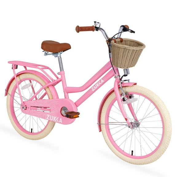 20 inch Bike for Kids, SHINPT Girls Bike with Woven Basket, Kid Bike 20in for Girls 7-10 with Multiple Colors, 20" Toddler Bike for Girls, Mini Bike for Best Birthday Gift
