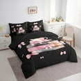 thumbnail image 3 of Feelyou Coffee Cup Child Bedding Comforter Set 7pcs, Girly Princess Bow-tie Queen Bedding Sets, Kawaii Pink Fashion Reversible Queen Sheet Sets, Ultra Soft Bedroom Decor, 3 of 8