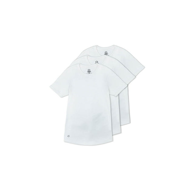 OTECKA T-Shirt à Col Rond en Coton Supima pour Homme Coupe Ajustée avec Évacuation de l'Humidité -3 Paquets