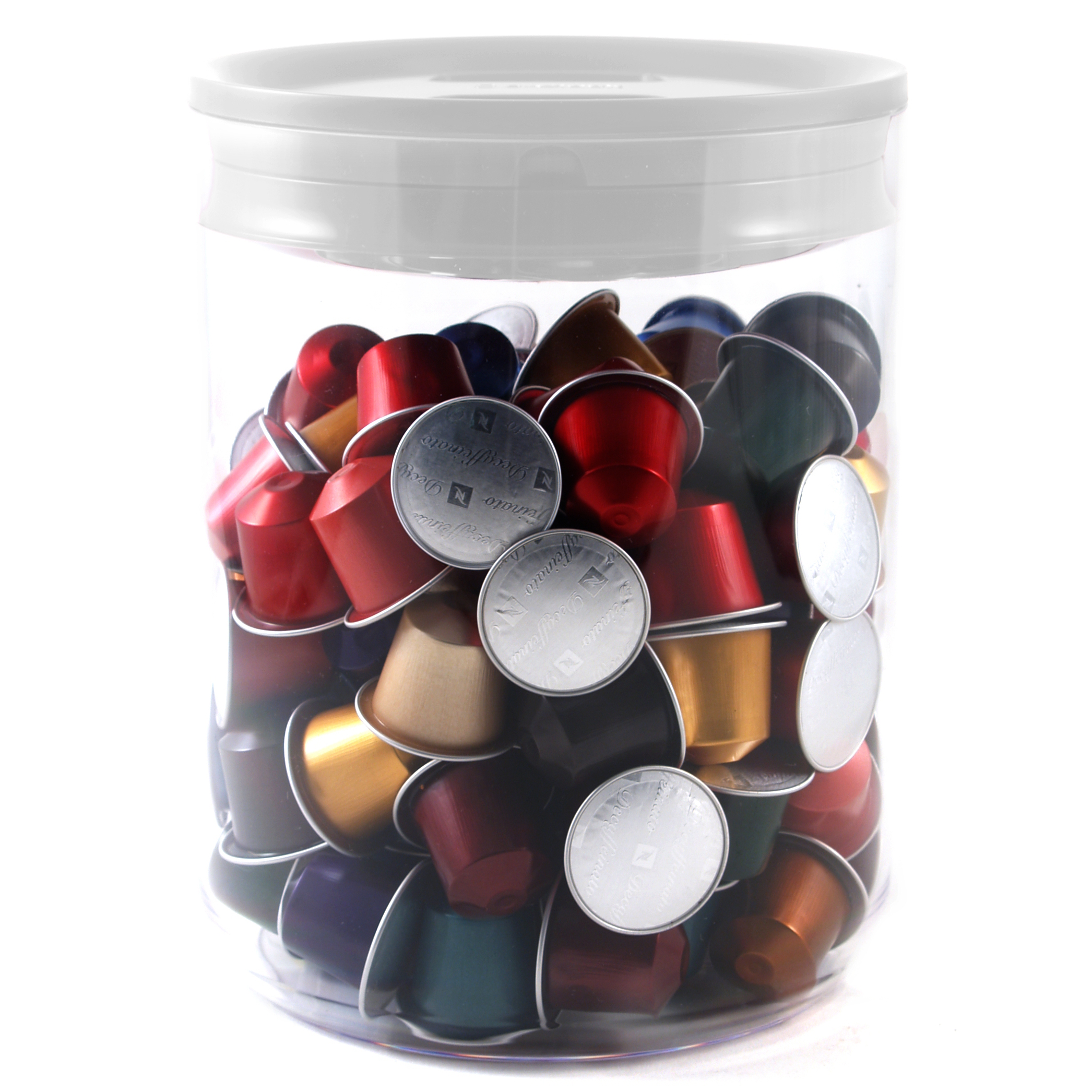 Click Clack Clear Pantry Canister with White Lid, 3.3 Quart