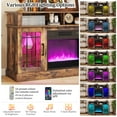 thumbnail image 4 of Giantex TV Stand w/ Electric Fireplace, Rustic Media Entertainment Center w/Adjustable Shelves, Brown, 4 of 7