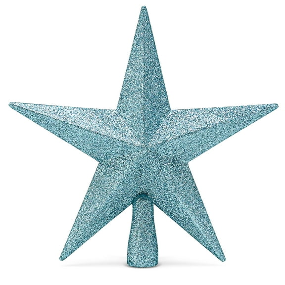 Ornativity Glitter Star Tree Topper - Christmas Blue Decorative Holiday Bethlehem Star Ornament