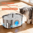 thumbnail image 3 of Cat Water Fountain Stainless Steel, YUWENUS 108oz/3.2L Pet Fountain with Water Level Window,Automatic Water Dispenser for Cats and Dogs, Electric Drinking Bowl Suitable for Multiple Pets, Silver, 3 of 13