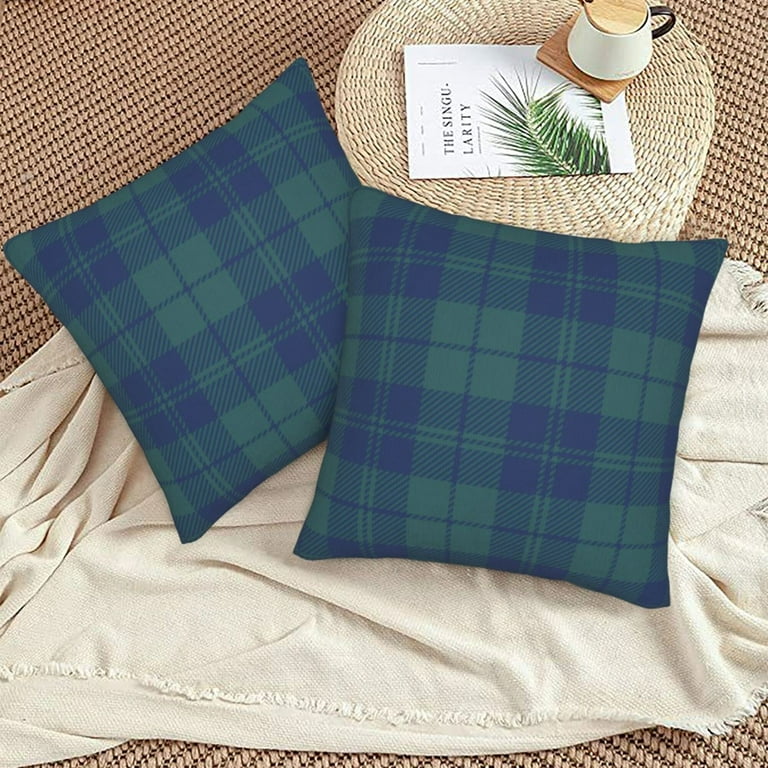 Blue and green plaid pillows new arrivals