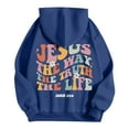 thumbnail image 4 of LEKDFST Trust In The Lord Christian Hoodies for Women Faith Religious God Sweatshirt Trendy Y2K Long Sleeve Pullover Tops Blue XL, 4 of 8