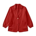 thumbnail image 6 of BiZtdJrK Red Summer Linen Blazer Jacket for Women Long Sleeve Lightweight Suit Coats Dressy Cotton Work Blazers Cardigans L, 6 of 6