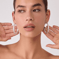 thumbnail image 5 of VEEDOFA 14K Gold Plated Hoop Earrings, 316L Stainless Steel Hypoallergenic CZ Earrings for Women, 5 of 9