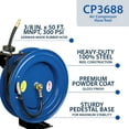 thumbnail image 3 of Cyclone Pneumatic CP3688 Rubber, Blue 3/8 in x 50 ft Retractable Air Compressor Hose Reel, 3 of 7