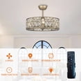 thumbnail image 6 of Parrot Uncle 25" Modern Crystal Caged Ceiling Fan with Lights and Remote, Drum Bladeless Chandelier Fan, 6 of 13