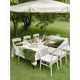 thumbnail image 2 of Rectangle Outdoor Tablecloth With Umbrella Hole And Zipper– Sage Green Gold Geometric Waterproof Patio Table Cover for Party, Picnic, Backyard, 60"x102" , Modern Abstract Hexagon Pattern, 2 of 8