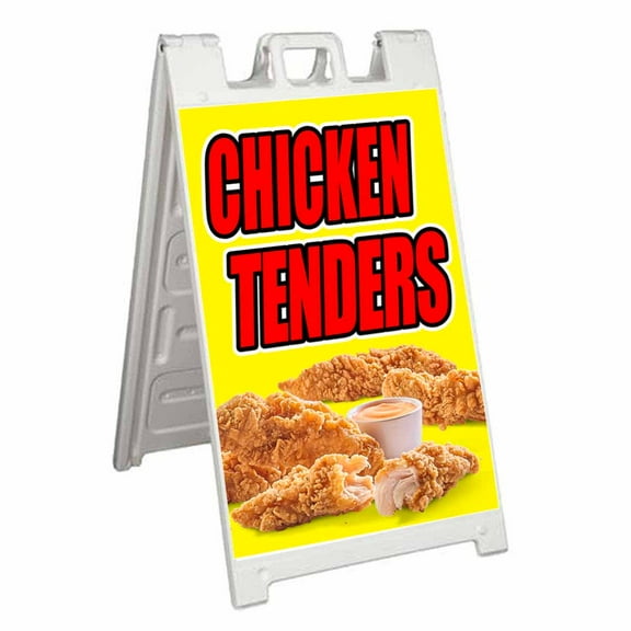 Chicken Tenders (24" X 36") Standard A-Frame Signicade, Includes Decal Applied To Stand