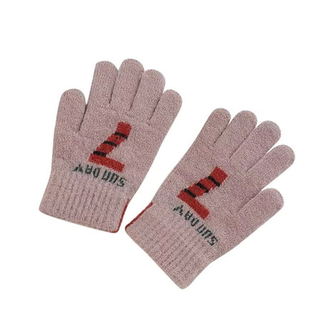 

Toddler Winter Gloves Toddler Soft Letter Print Gloves Kids Baby Boys Girls Winter Warm Knit Mittens