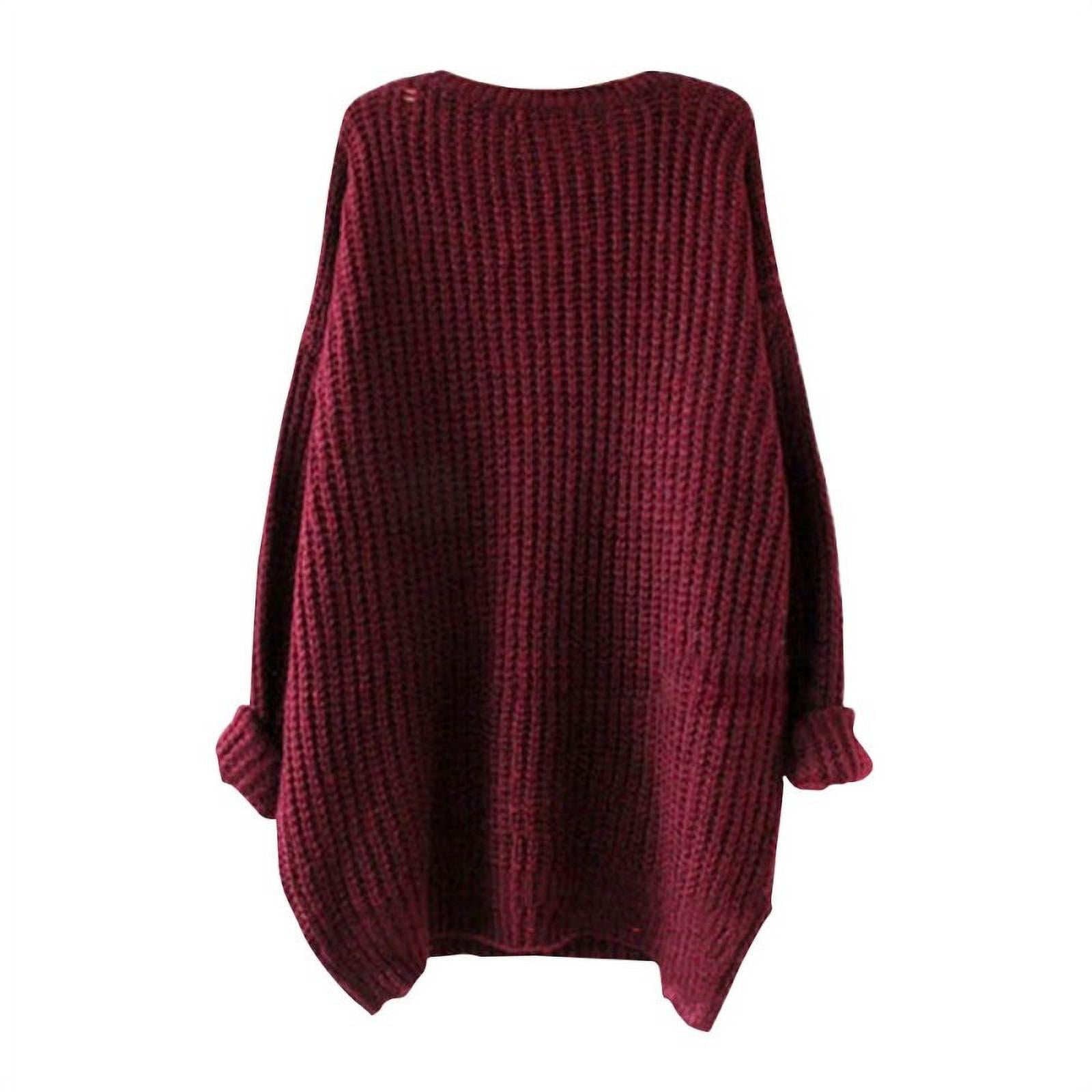 ZEDWELL Women's Cashmere Oversized Loose Knitted Crew Neck Long Sleeve  Winter Warm Wool Pullover Long Sweater Dresses Tops - Walmart.com