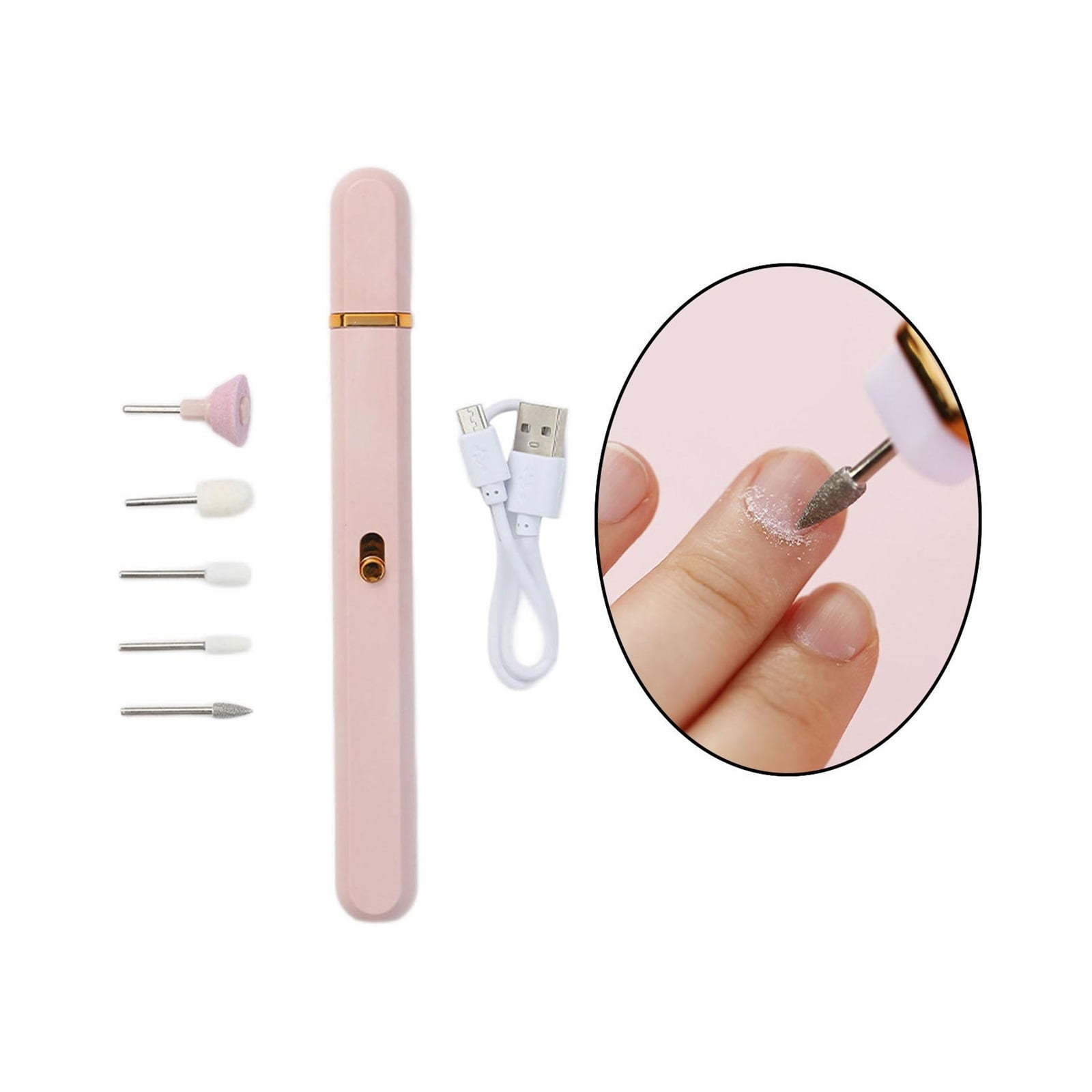 Electric Nail Drill Machine Professional,Cordless Electric Nail File For Acrylic Gel Nails,Efile Manicure And Pedicure Kit For Grinding Polishing Trimming ,Low Noise