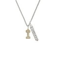 thumbnail image 2 of Delight Jewelry Goldtone Crystal Initial - I - Silvertone Forever Bar Charm Necklace, 23", 2 of 4