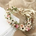 thumbnail image 4 of Austok Bride Baby Hair Band Floral Crown Handmade Sweet Hairband Simulation Flower Headband Women Girls Garland Headwear Hair Accessories Photo Props for Wedding Festival Party Decoration, 4 of 9