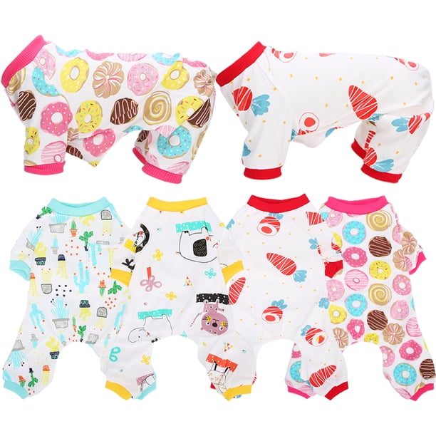 Mono para perro mascota de 4 piezas mono lindo para perro ropa de verano para perros mono de algodón para mascotas mono de ropa suave para primavera y verano ANGGREK Otros