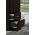 thumbnail image 3 of Hodedah 3 Door Bedroom Armoire with Drawers, Chocolate, 3 of 9