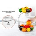 thumbnail image 4 of Fuleadture 2-Tier Countertop Fruit Vegetables Basket Bowl Storage With Banana Hanger, Silver, 4 of 7