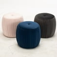 thumbnail image 4 of TOV Furniture Sommer Blush Velvet Round Ottoman, 4 of 7