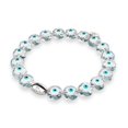 thumbnail image 1 of White | .925 Sterling Silver | Crystal Evil Eye Bracelet, 1 of 8