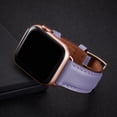 thumbnail image 5 of WFEAGL Apple Watch Series Genuine Leather Replacement Band 38mm 40mm 41mm Lilac/Rose Gold, 5 of 8