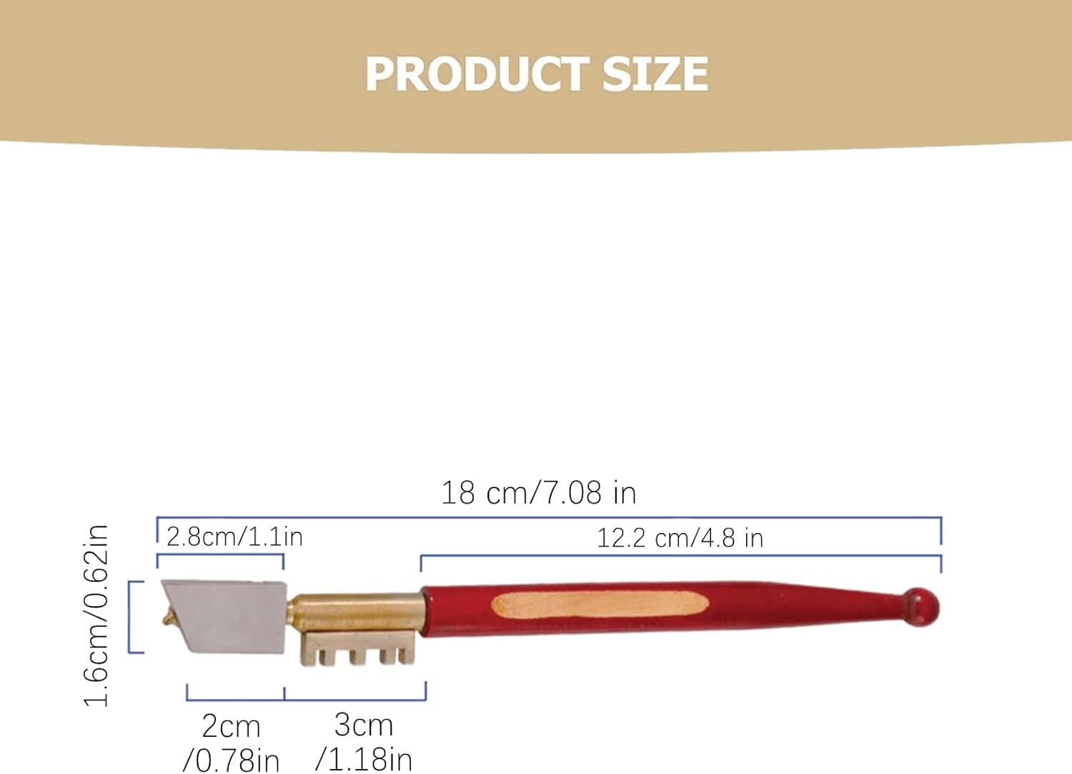 ABCISI Diamond Tip Glass Cutter, 2 Pieces Glass Cutting Tools, Professional Glass Cutting Kit with Wood Handle for Glass, Mosaic, Tiles, and DIY Projects