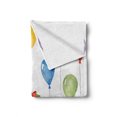 thumbnail image 2 of Birthday Soft Flannel Fleece Blanket, Watercolor Set for Celebration Flags Surprise Box Balloons and Happy Best Wishes, Cozy Plush for Indoor and Outdoor Use, 50" x 70", Multicolor, by Ambesonne, 2 of 6