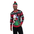 thumbnail image 3 of Jollidays Men's Classic Santa Long Sleeve Crewneck Ugly Christmas Sweater with Drink Pocket, Sizes S-2XL, 3 of 5