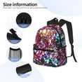 thumbnail image 4 of Daiia Color Shiny School Backpack for Men Women, Unisex Large Waterproof Bookbag Schoolbag Casual Daypack for High School/College/Teens/Travel/Work Black, 4 of 8