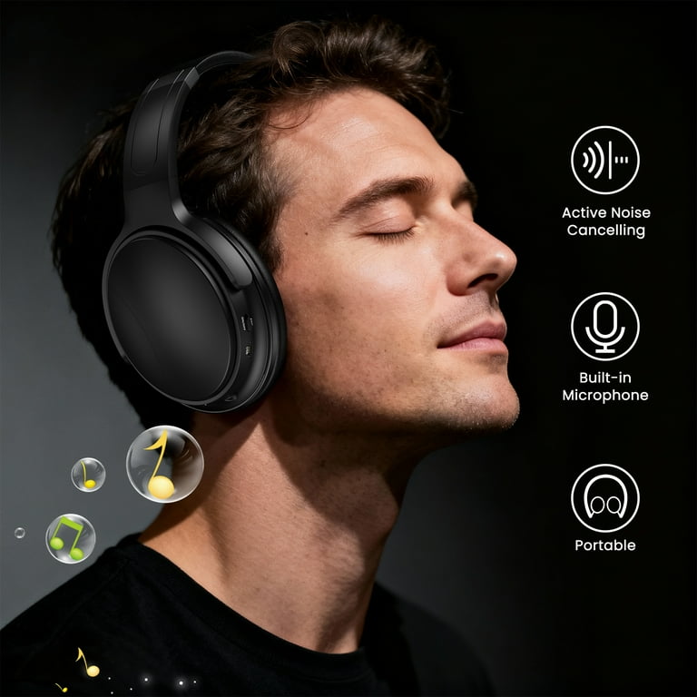 VILINICE Noise Cancelling Headphones Wireless Bluetooth Over Ear