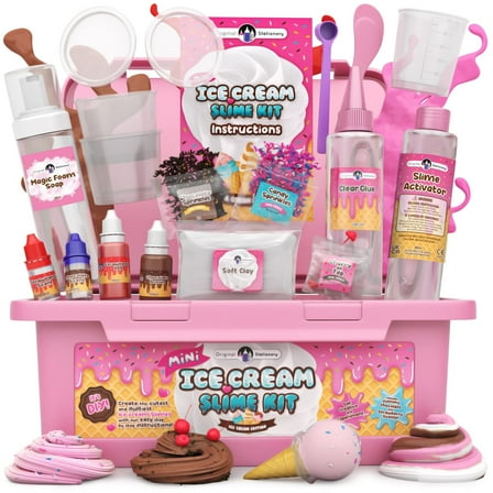 Original Stationery Mini Slime Kit for Girls - Ice Cream Edition, All You Need to Make Ice Cream Slimes, Fluffy Slime and Butter Slime, Slime Kit for Girls Ages 7 12
