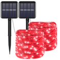 thumbnail image 1 of YAOZHOU Guirnaldas de luces navideñas solares rojas Decoraciones impermeables para exteriores 100 LED (paquete de 2) 8 modos Guirnaldas de luces de cobre Luces de hadas para el día de San Valentín Jar, 1 of 5