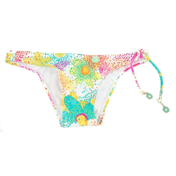 Roxy Women's White Multicoloured Floral Print Swim Bikini Bottom