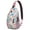 Beach and Seah, variant on Floral Butterfly Crossbody Sling Bag for Women, Tropical Aesthetic Pattern Lightweight Artistic Backpack for Travel Hiking Cycling