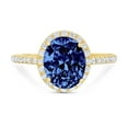 thumbnail image 7 of Solitaire with Accents Engagement Ring for Women - 2.27ct Simulated Tanzanite in 14K Yellow Gold Promise Ring, 7 of 7