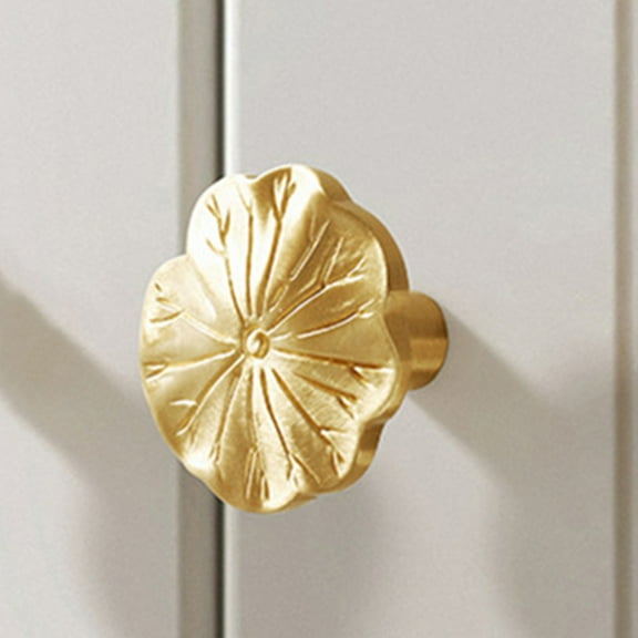 WHAMVOX  Brass Handle Round Matte Black Cabinet Knobs Handles Pulls for Drawers Dresser Golden