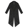thumbnail image 3 of iixpin Enfants Garçons Costume de Prince Charmant Doux Col Rabattu Manches Longues Veste de Smoking Queue-de-Pie Complet Noir 6, 3 of 7