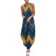 thumbnail image 1 of Vestido de verano para mujer, informal, sin mangas, cuello halter, tirantes, falda, abertura, maxivestido estampado Pompotops  ghjkhdj2407, 1 of 4