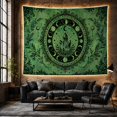 thumbnail image 6 of Oval Textured Mottled With Green Shifts Deep Forest, Mystical Fantasy for Space Lovers, Galaxy Room Decor, Mother's Day Gift, Tapestry Wall Hanging for Bedroom and Dorm, 6 of 7