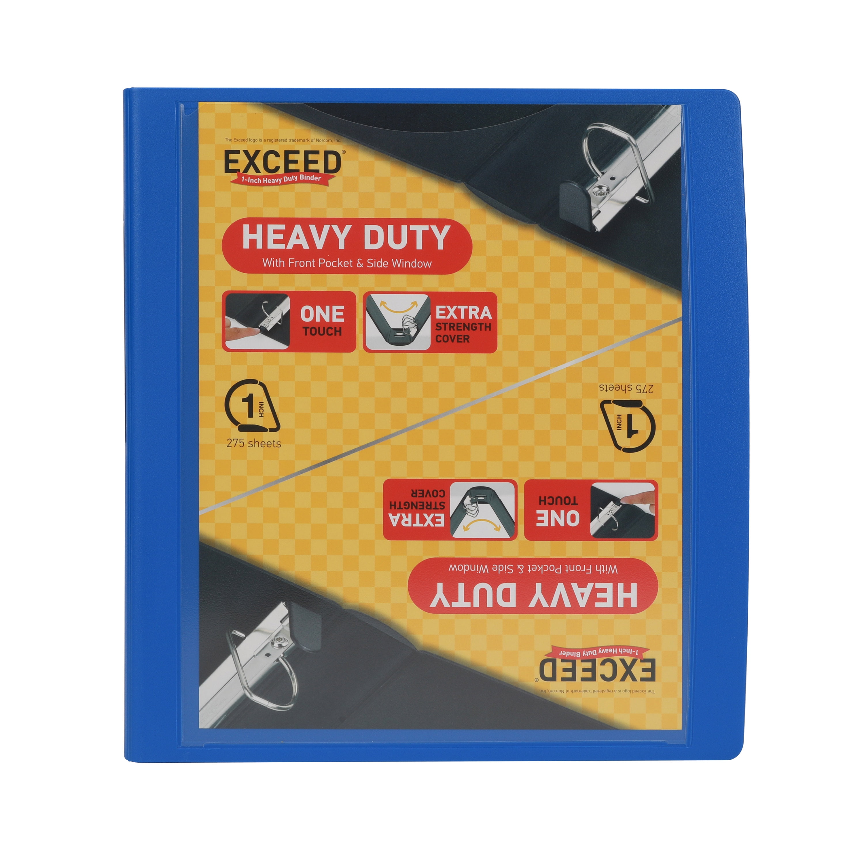 Exceed Heavy Duty Binder, 3Slant D Ring, 1 inch, Blue