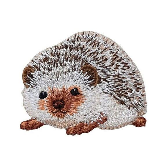 Natural Brown Hedgehog - Iron On Embroidered Applique Patch
