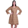 thumbnail image 1 of Moomaya Designer Printed Short Flared Dress Full Sleeve Velvet Tunic Dresses For Women, 1 of 7