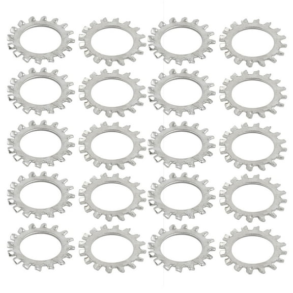 Unique Bargains 18mm Inner Dia Carbon Steel Zinc Plated External Tooth Lock Washer 20pcs