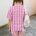 thumbnail image 5 of Grblisyd Summer Outfits for Girls Casual Plaid Cute Short Sets Loose Short Sleeve T Shirts Top and Shorts Fashion Clothing Hot Pink 11-12Y, 5 of 6