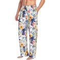 thumbnail image 2 of Balery Lilies Flowers print Men's Pajama Pants,Ultra Lightweight Pjs,Lounge Pant-Medium, 2 of 9