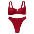 thumbnail image 4 of MSJUHEG Womens Bikini,Bralette Bikini Set,Halter String,Summer Swimsuit,High Waisted Bikini Sets for Women,Bikini Sets for Women,Bathing Suits Red L, 4 of 4