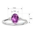 thumbnail image 5 of SuperJeweler 1 1/3 Carat Oval Shape Created Pink Sapphire and Two Diamond Ring In Sterling Silver For Women, 5 of 6